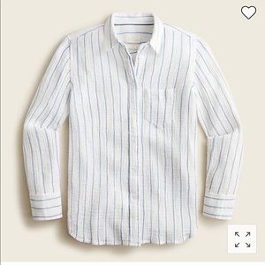 J. Crew Classic-fit soft crinkle gauze shirt in vertical stripe